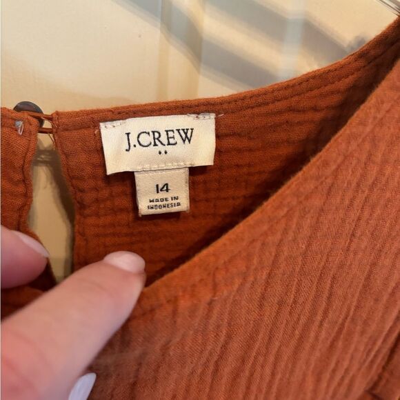 JCrew Tiered Ruffle Dress in Pumpkin size 14 - Picture 5 of 5